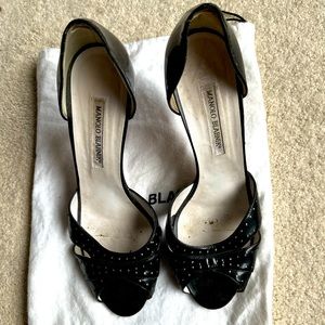 Manolo Blahnik Patent Leather Black